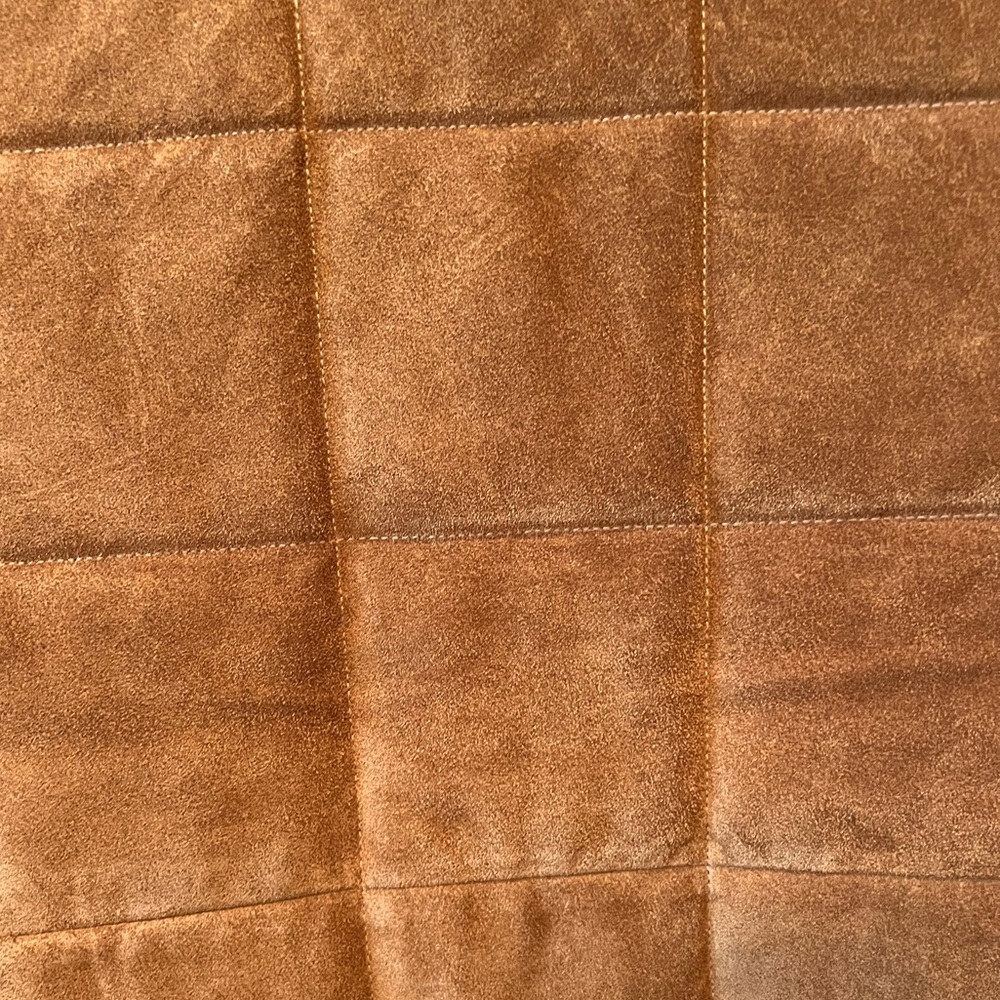 New J. Crew Caramel/ Brown Italian suede Sherpa work vest supreme stussy